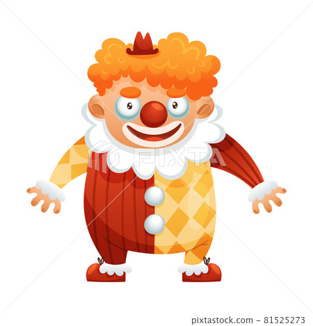 Creepy Clown with Red Nose as Halloween Character Vector Illustration Creepy Clown with Red Nose as Halloween Character Vector Illustration 81525273
