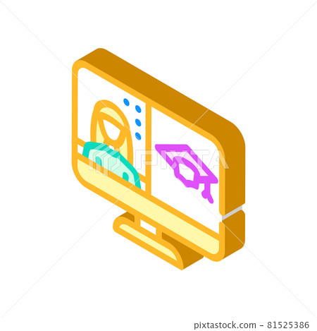 remote education video conference isometric icon vector illustration 81525386