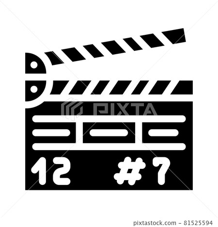 clapperboard tool glyph icon vector illustration clapperboard tool glyph icon vector illustration 81525594