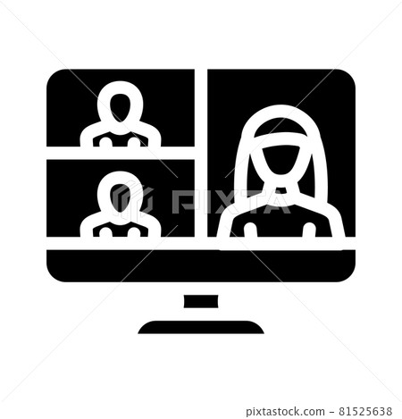 video conference computer software glyph icon vector illustration 81525638