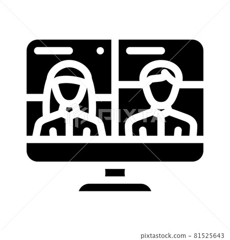 video conference discussion glyph icon vector illustration 81525643