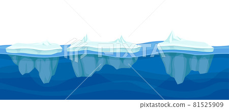 Blue Water Surface with Floating Ice Glacier Vector Illustration Blue Water Surface with Floating Ice Glacier Vector Illustration 81525909