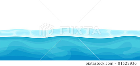 Blue Water Surface with Curved Waves Vector Illustration Blue Water Surface with Curved Waves Vector Illustration 81525936