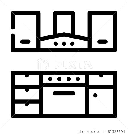 kitchen furniture line icon vector illustration 81527294