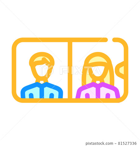 conference via mobile color icon vector illustration 81527336