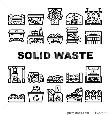 Solid Waste Management Business Icons Set Vector 81527535