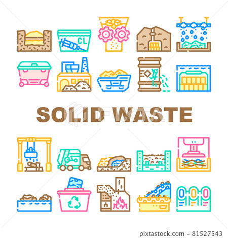 Solid Waste Management Business Icons Set Vector 81527543