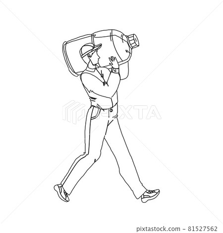 Water Delivery Service Worker Carry Bottle Vector Water Delivery Service Worker Carry Bottle Vector 81527562