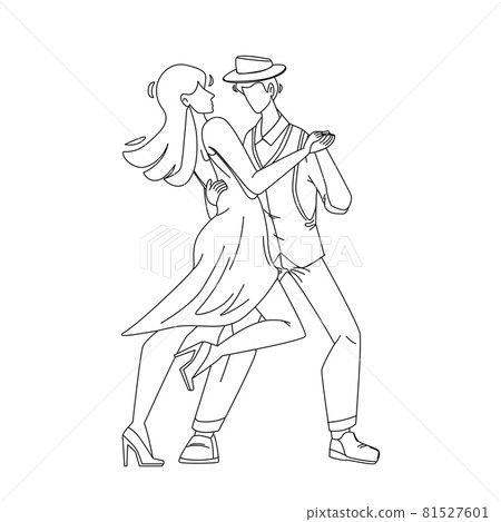 Salsa Dancing Performing Dancers Couple Vector Illustration Salsa Dancing Performing Dancers Couple Vector Illustration 81527601