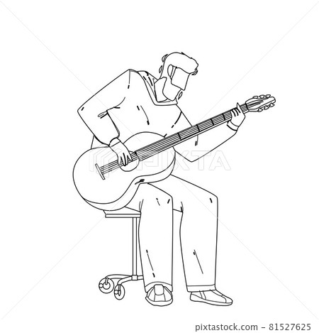 Playing Guitar Musician Instrument Boy Vector Illustration 81527625