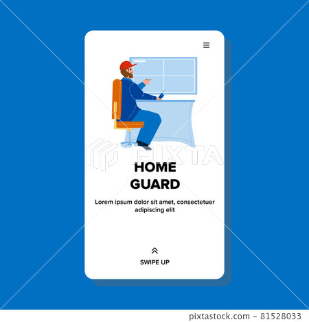 Home Guard Watching Video Surveillance Vector Home Guard Watching Video Surveillance Vector 81528033