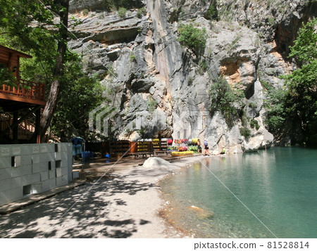 Trekking along the Lycian trail in the canyon of Harmony, near the town of Goynuk 81528814