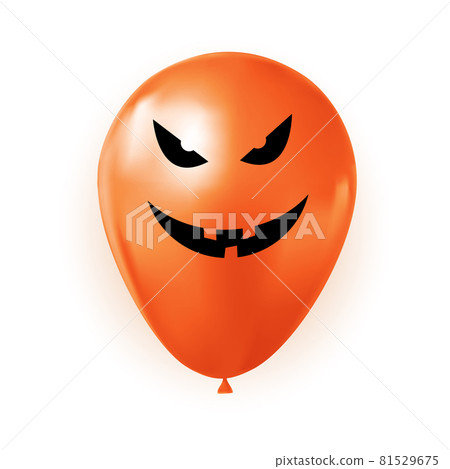 Funny balloon for Halloween isolated on white. Vector Illustration 81529675