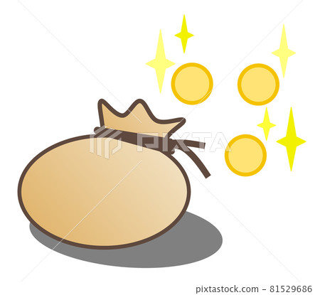 Illustration of a large number of coins packed in a bag Illustration of a large number of coins packed in a bag 81529686