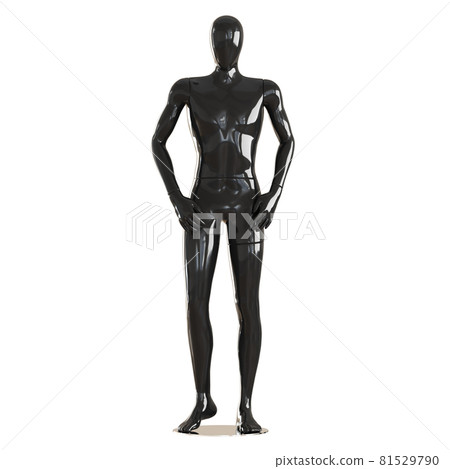 Black faceless guy mannequin standing in a… - Stock Illustration