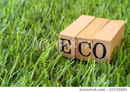 Eco image | Stamp with "ECO" on the lawn 81530894