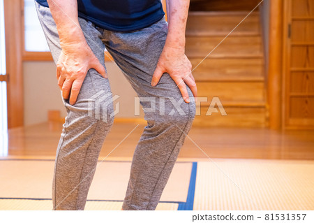 膝蓋疼痛的老年婦女 81531357