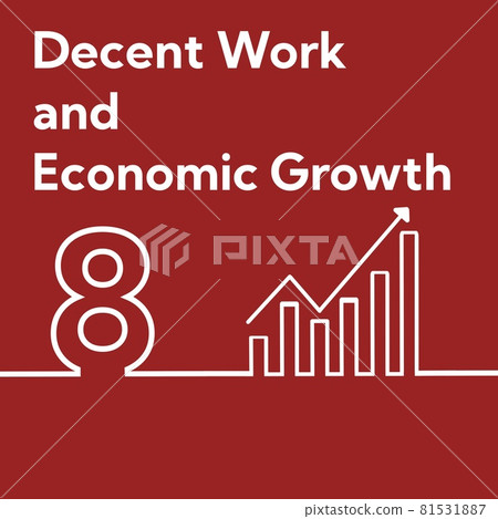 可持續發展目標 8. 工作滿意度和經濟增長均方形圖標 81531887