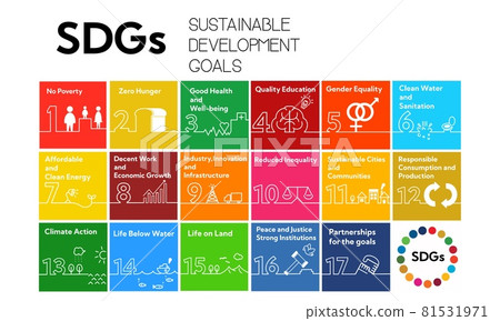 Goal Icon Set For Sdgs 17 Stock Illustration