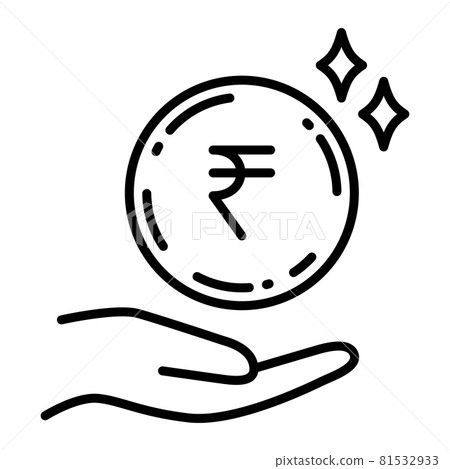 Indian Rupee Coin Receiving Hand 81532933