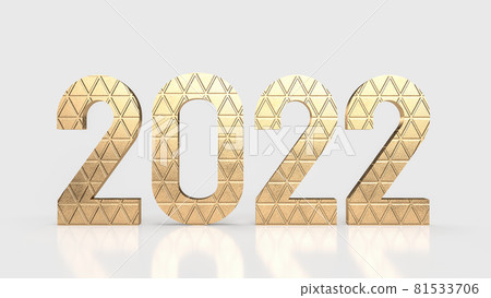 The gold number 2022 on white background for new year or business concept 3d rendering 81533706