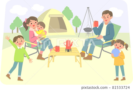 家庭享受露營 家庭享受露營 81533724