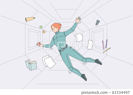 Levitation and flying in space concept Levitation and flying in space concept 81534497