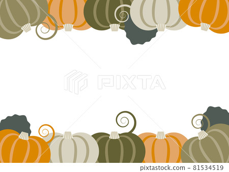 Colorful pumpkin frame illustration - Stock Illustration [81534519] - PIXTA