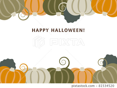 Colorful pumpkin frame illustration - Stock Illustration [81534520] - PIXTA