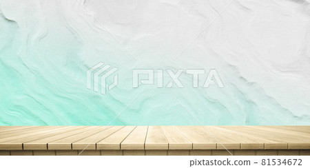 Vibrant and detailed panoramic landscape: sand-walled wooden platform (3D CG rendered digital illustration) 81534672