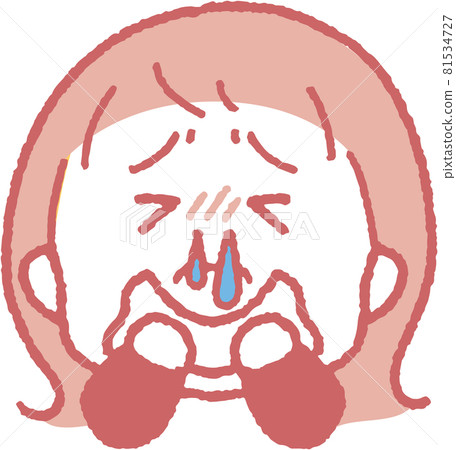 一個流鼻涕的女孩的插圖 一個流鼻涕的女孩的插圖 81534727