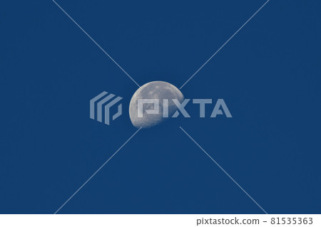 Hakushu-cho, Hokuto-shi, 18.5-year-old moon left in the early morning sky (location: center) 81535363