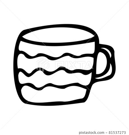 Tea cup icon. Mug with an ornament. 81537273