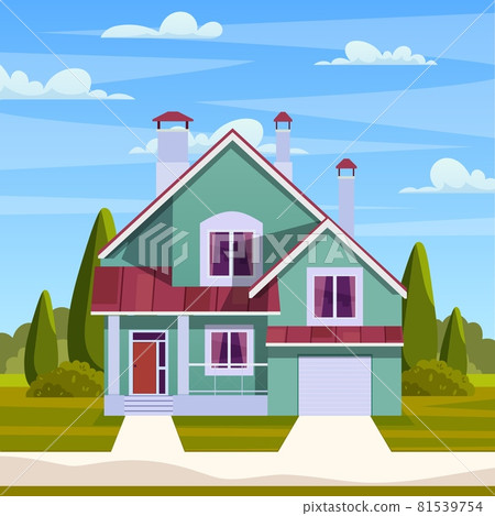 Suburban house, residential cottage, Suburban house, residential cottage, 81539754