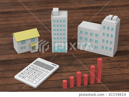Building and calculator graph Building and calculator graph 81539819