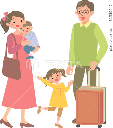 Family going on a family trip in the fall Family going on a family trip in the fall 81539942
