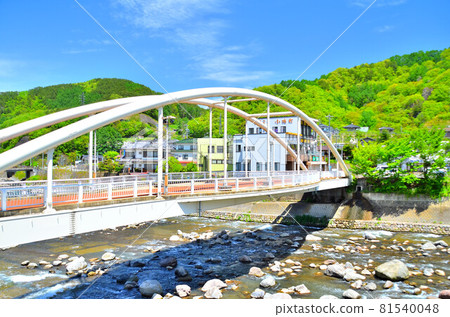View toward Seiryufureai Bridge / Chikuma River Koumi Station (Koumi Town, Nagano Prefecture) [2020.5] 81540048