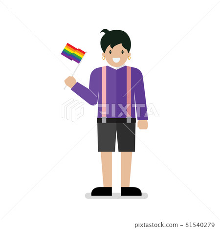Young people with LGBT rainbow flag Young people with LGBT rainbow flag 81540279