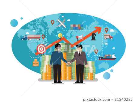Business partnership with global logistics network on background Business partnership with global logistics network on background 81540283