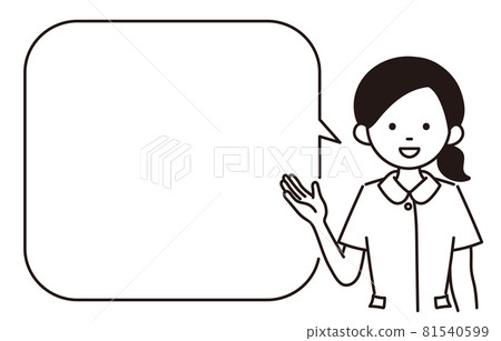 單色插圖護士氣球 81540599