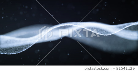 藍色粒子的波浪。粒子未來網絡背景 81541129