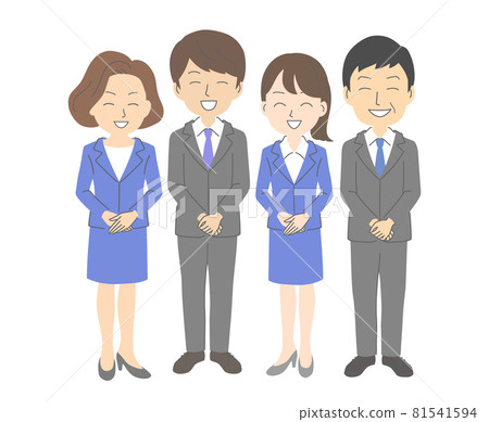 多位商務人士並肩微笑歡迎您 81541594