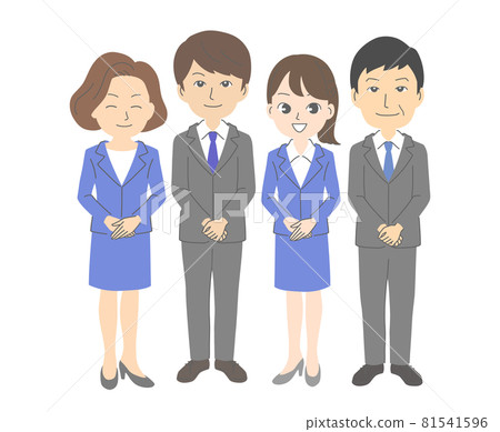 Multiple business people welcoming you side by side with a smile Multiple business people welcoming you side by side with a smile 81541596