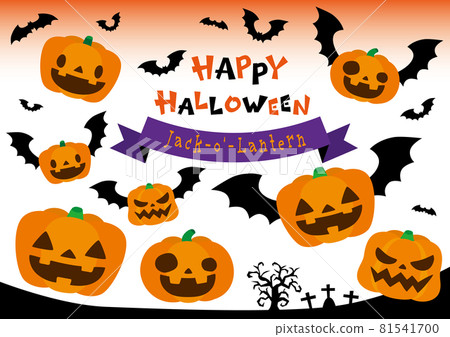 Halloween ghost pumpkin icon illustration set 01 Halloween ghost pumpkin icon illustration set 01 81541700