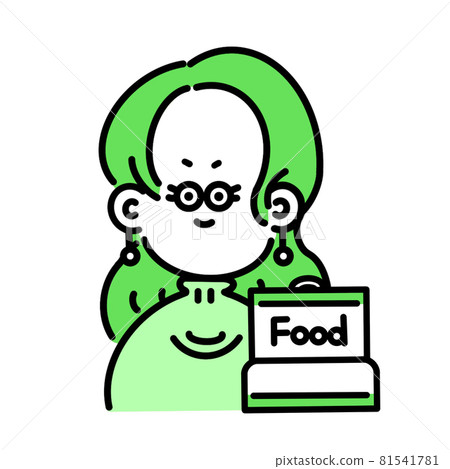 提供訂購食物的女性簡單圖標 提供訂購食物的女性簡單圖標 81541781