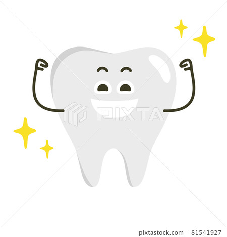 Illustration of teeth. A cheerful tooth character. Illustration of teeth. A cheerful tooth character. 81541927
