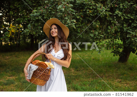 Portrait of a young beautiful girl with even white 81541962