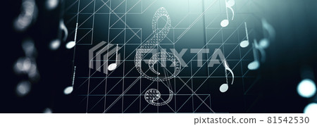 Clef key.Computing and internet music concept. 81542530