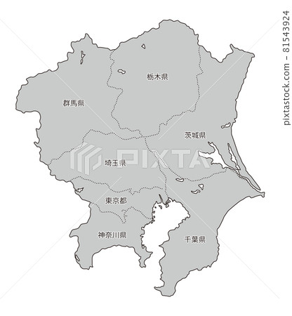 Japan region division _ Kanto _ prefecture name entered _ gry 81543924