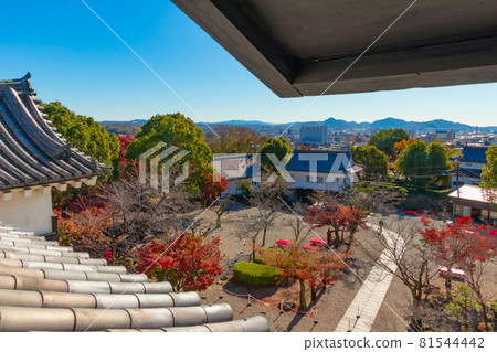 View from the top floor of the castle tower, Inuyama Castle, a national treasure in autumn <Inuyama City, Aichi Prefecture> 81544442